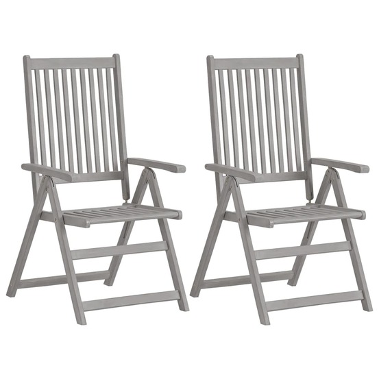 Chaises inclinables de jardin lot de 4 et coussins bois acacia