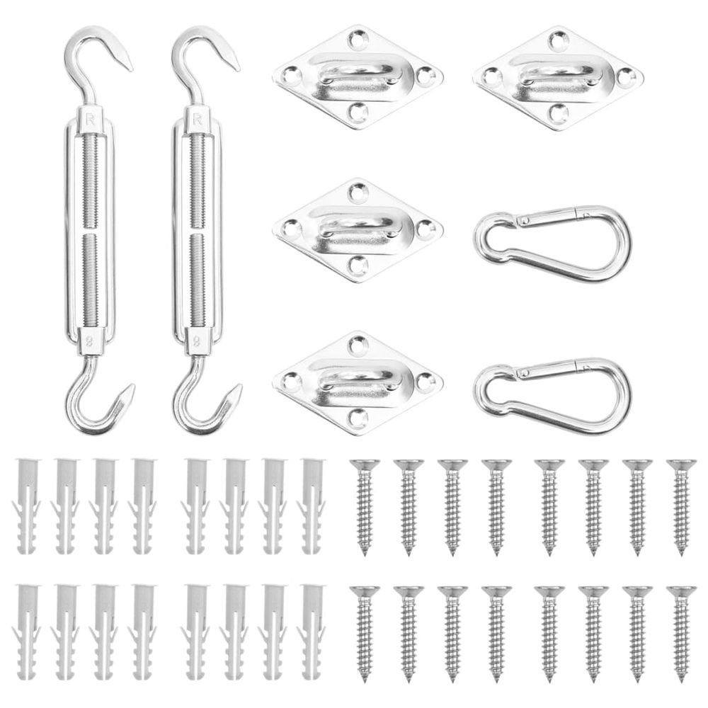 Jeu d'accessoires de voile d'ombrage 8 pcs acier inoxydable