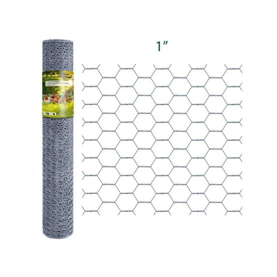 Grillage hexagonal galvanisé - maille 25 mm - hauteur 1,5 m - rouleau 10 m
