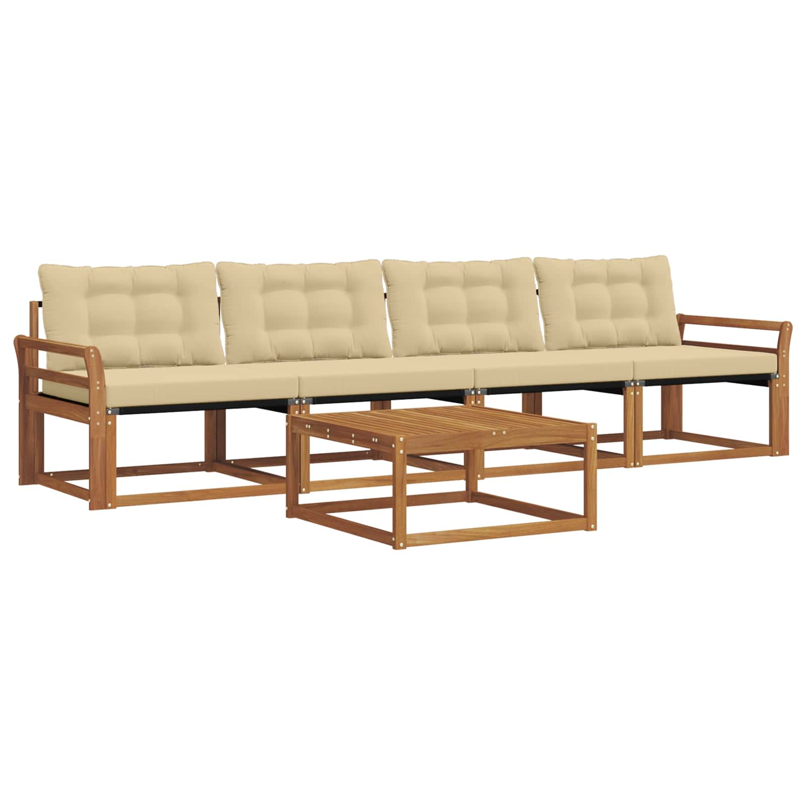 Ensemble de canapés d'extérieur 5 pcs naturel et beige