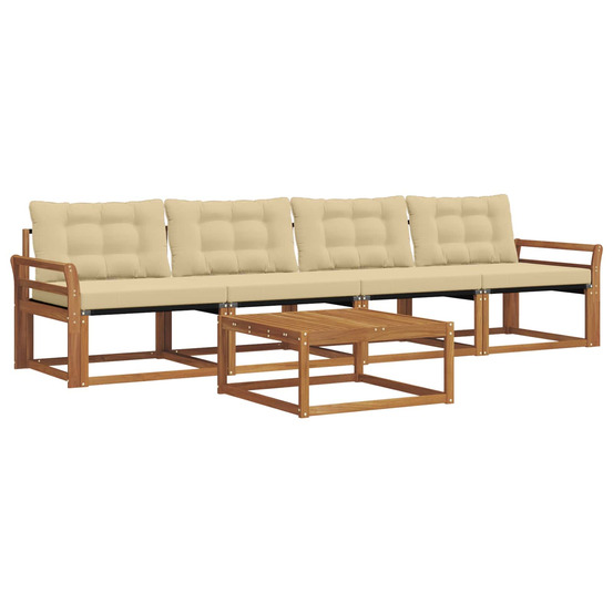 Ensemble de canapés d'extérieur 5 pcs naturel et beige