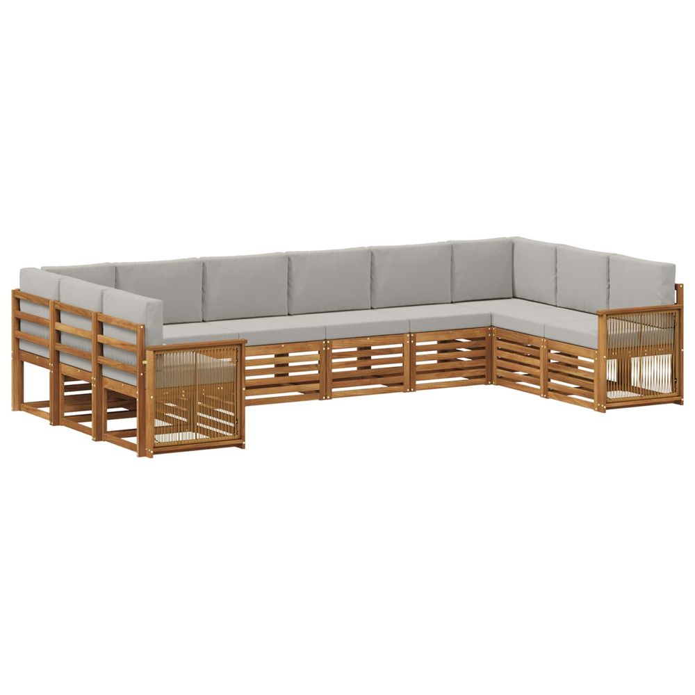 Ensemble de canapés d'extérieur 7 pc naturel et gris clair