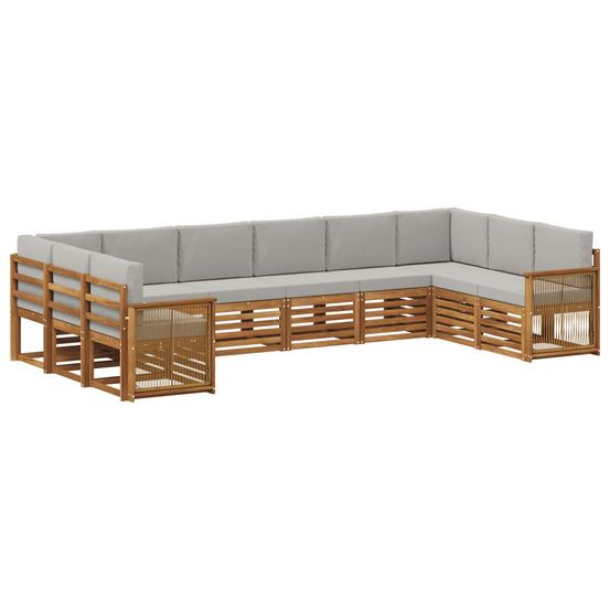Ensemble de canapés d'extérieur 7 pc naturel et gris clair
