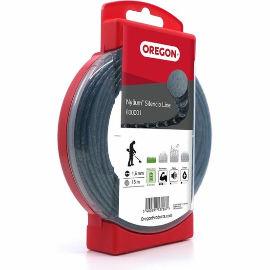 Fil débroussailleuse rond torsade nylium silencio noir ø1.6mm/15m oregon 800001