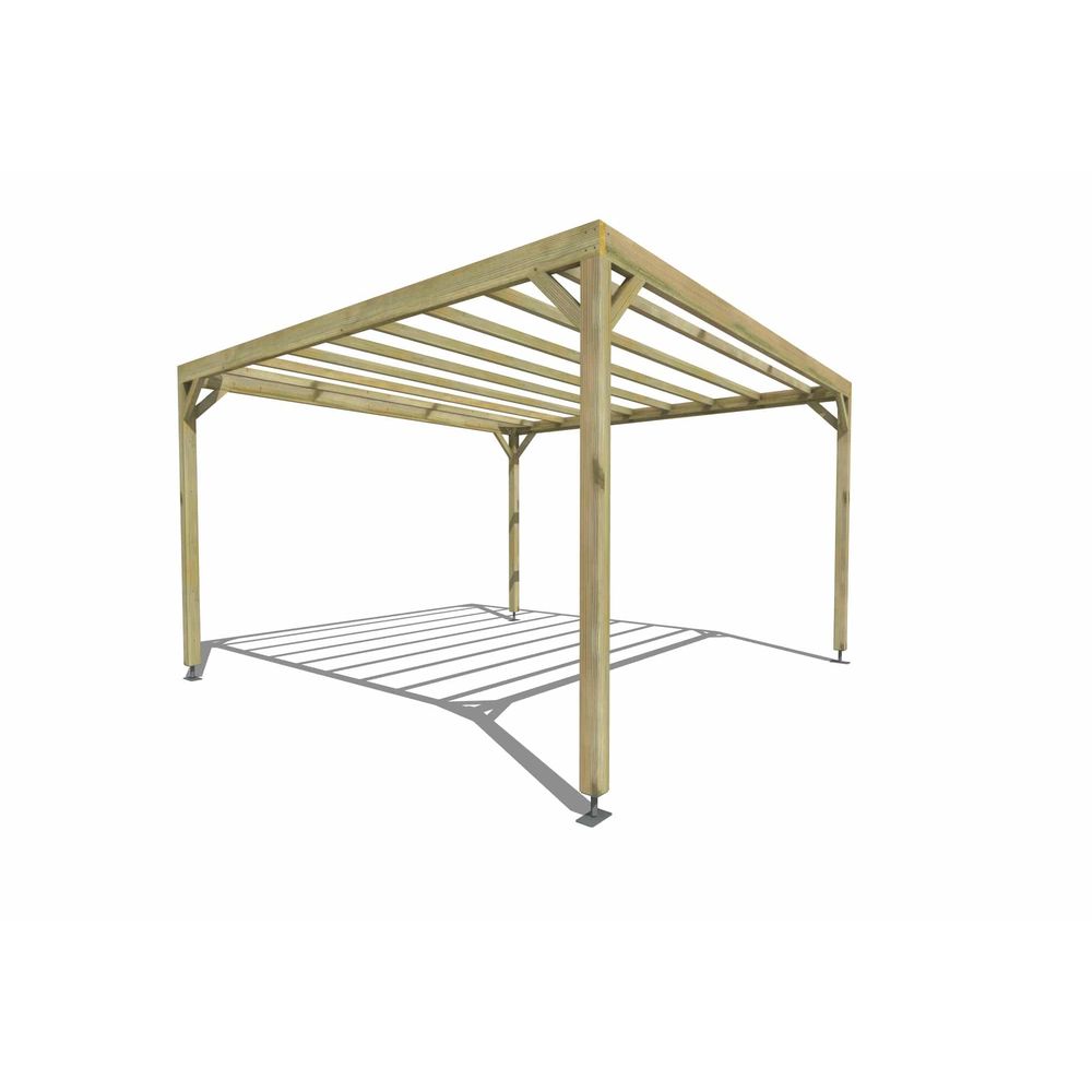 Pergola bois • 4m x 4m • indépendante • sens largeur • livraison comprise