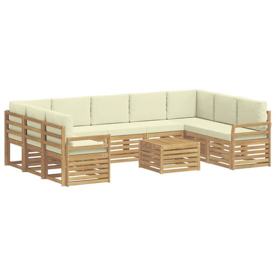 Ensemble de canapés d'extérieur 10 pc blanc et crème polyester