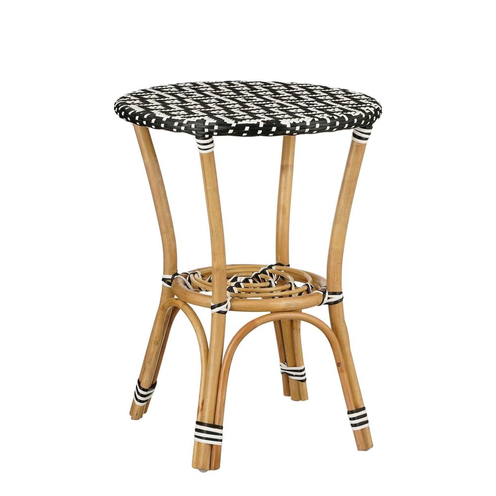 Mica decorations table de jardin mandox - 50x50x66 cm - rotin - noir