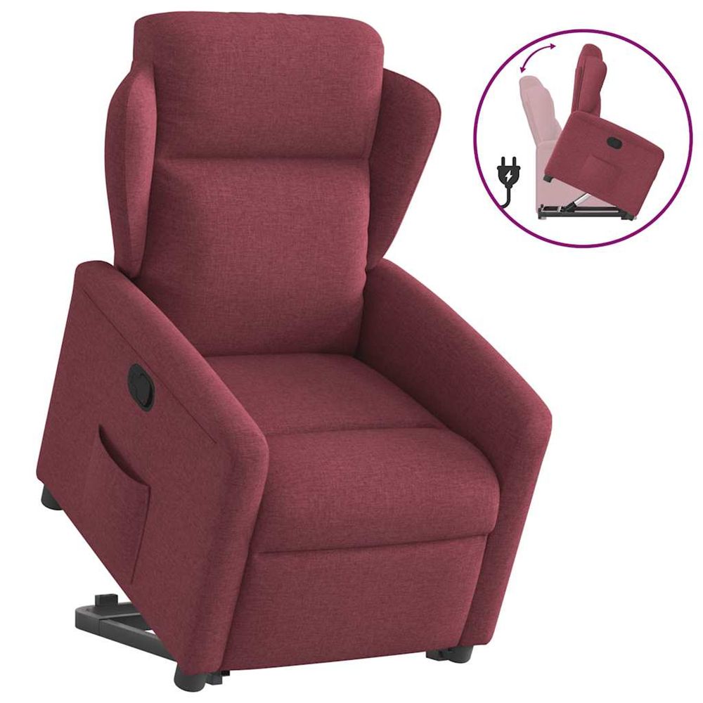 Fauteuil inclinable rouge bordeaux tissu