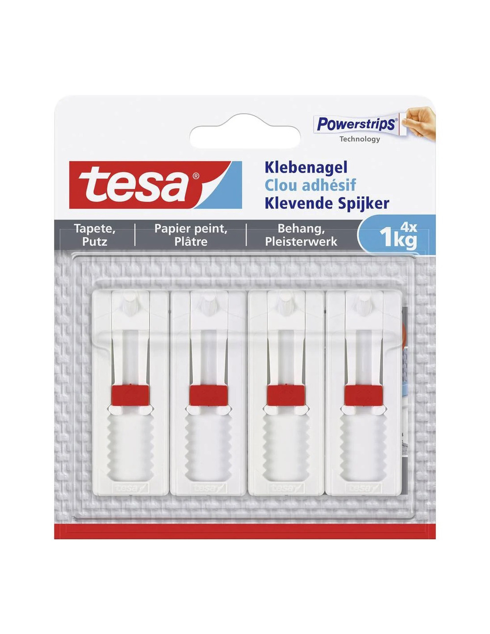 Clous adhésifs ajustable surfaces texturées 1kg lot de 4 - tesa