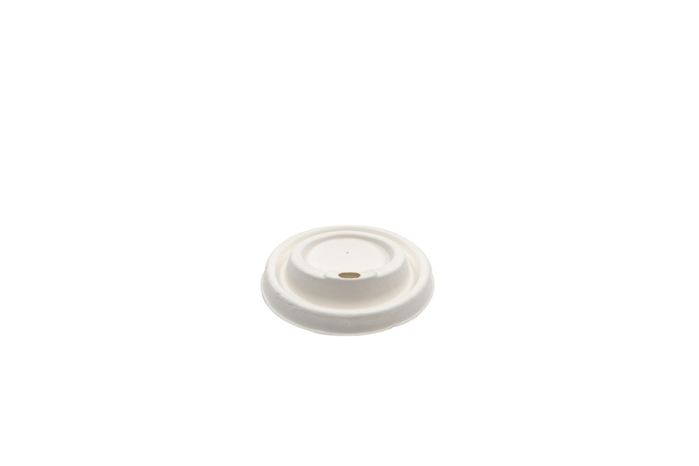 Couvercle blanc en canne à sucre pour gobelet 360 / 480 ml - 1000 unités - betik