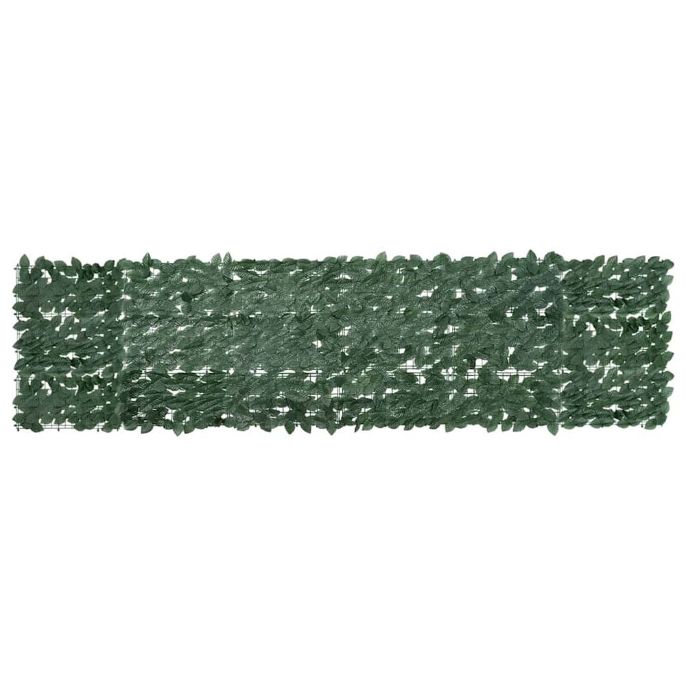 Écran de balcon avec feuilles vert foncé 300x75 cm