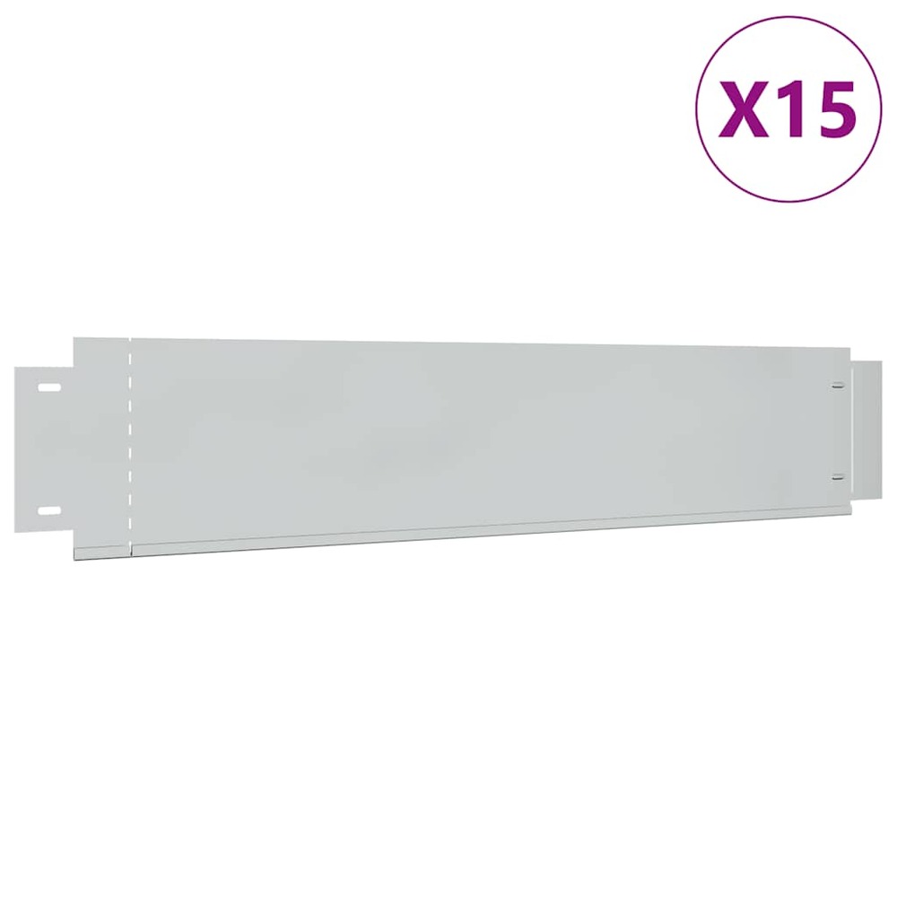 Clôture de pelouse 15 pcs acier galvanisé 100x20 cm