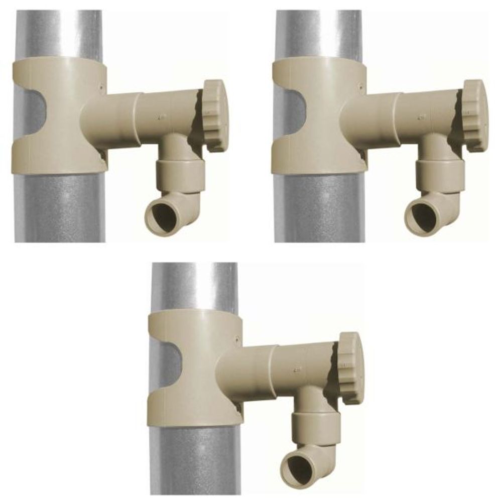 Récupérateur d'eau pour gouttière circulaire (lot de 3) sable