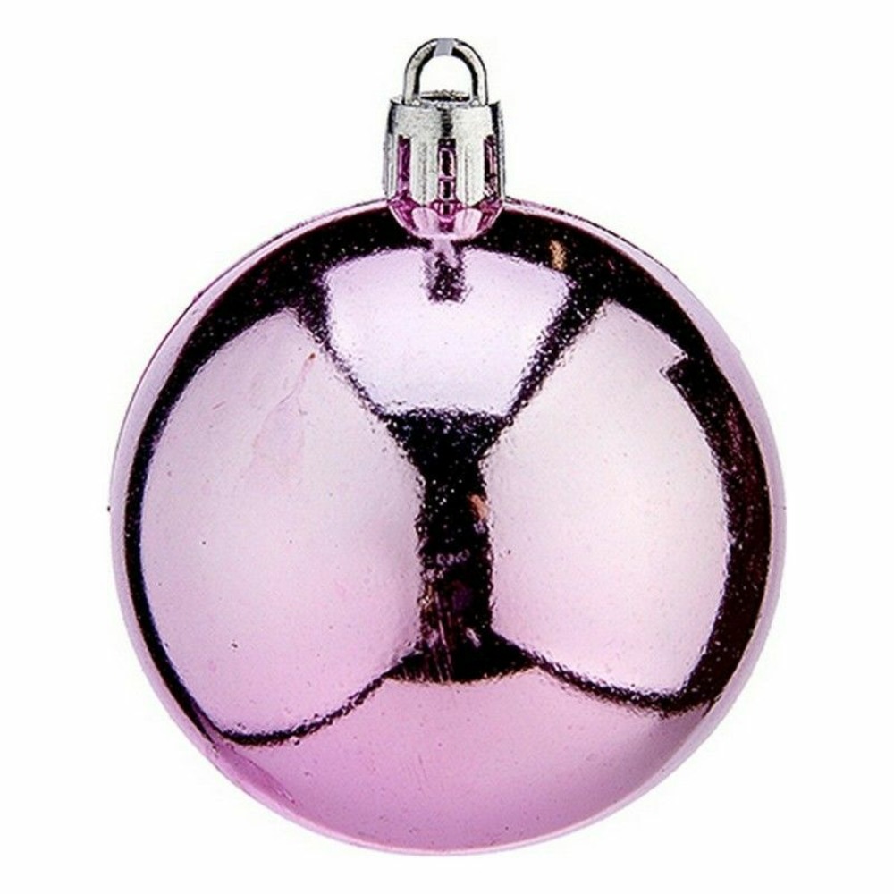 Boules de noël ø 6 cm rose plastique