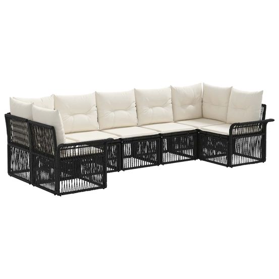 Ensemble de canapé de jardin 7 pc 7-nombre de places noir