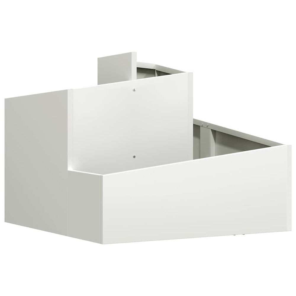 Cache-pot de jardin blanc 60 x 60 x 50 cm acier laminé à froid
