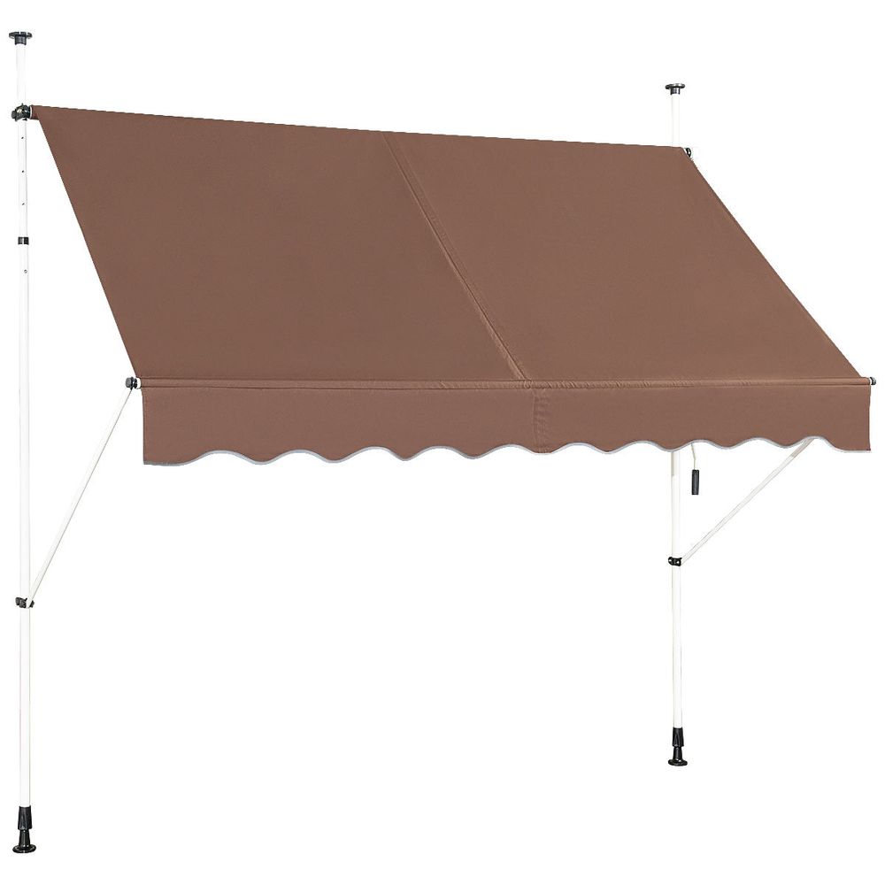 Auvent rétractable 200 x 300 cm réglable en hauteur avec manivelle design moderne en aluminium marron