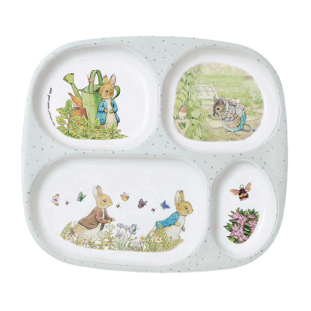Assiette plateau à compartiments pierre lapin