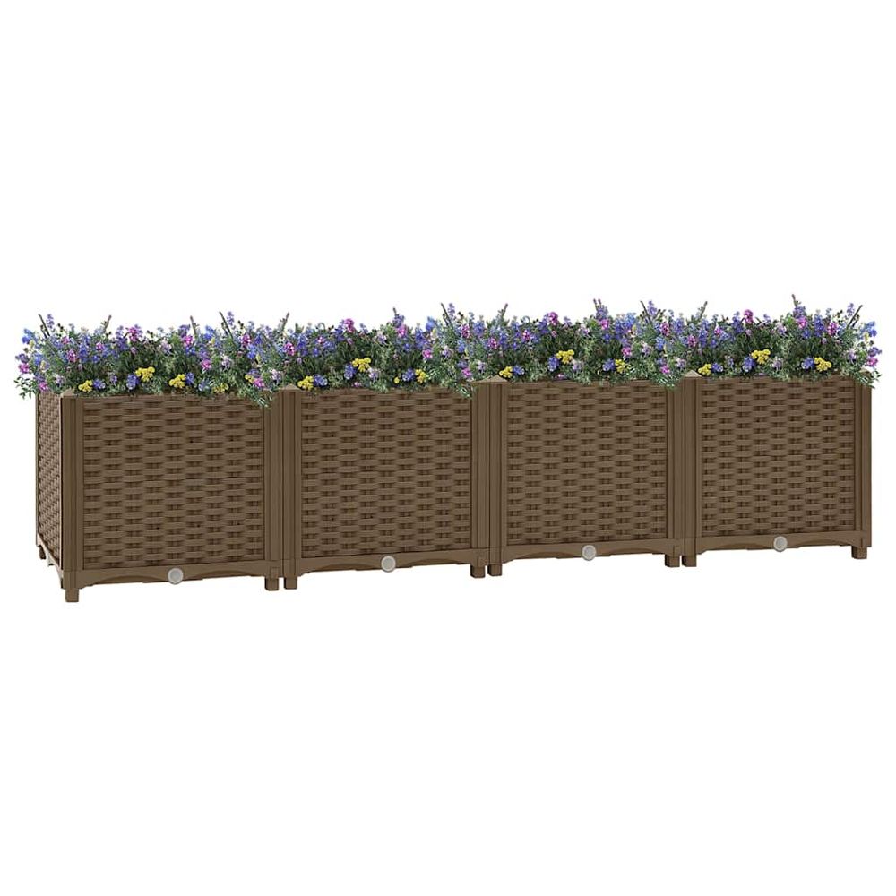 Carré potager xxl en polypropylène pour jardin potager terrasse brun 160x40x38 cm