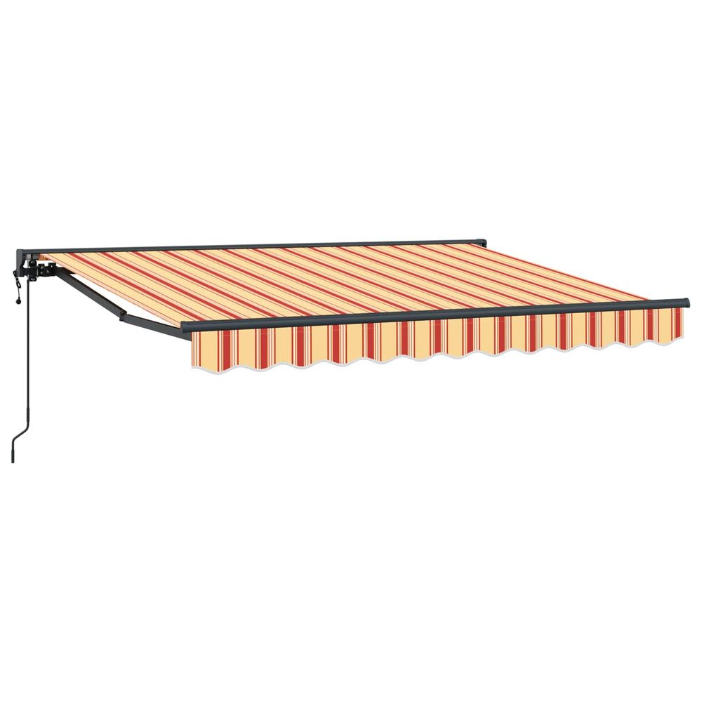 Auvent rétractable électrique jaune, orange et blanc 3,5 x 2 m