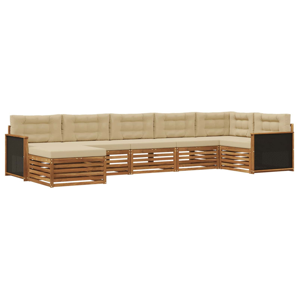 Ensemble de canapés d'extérieur 7 pcs naturel et beige