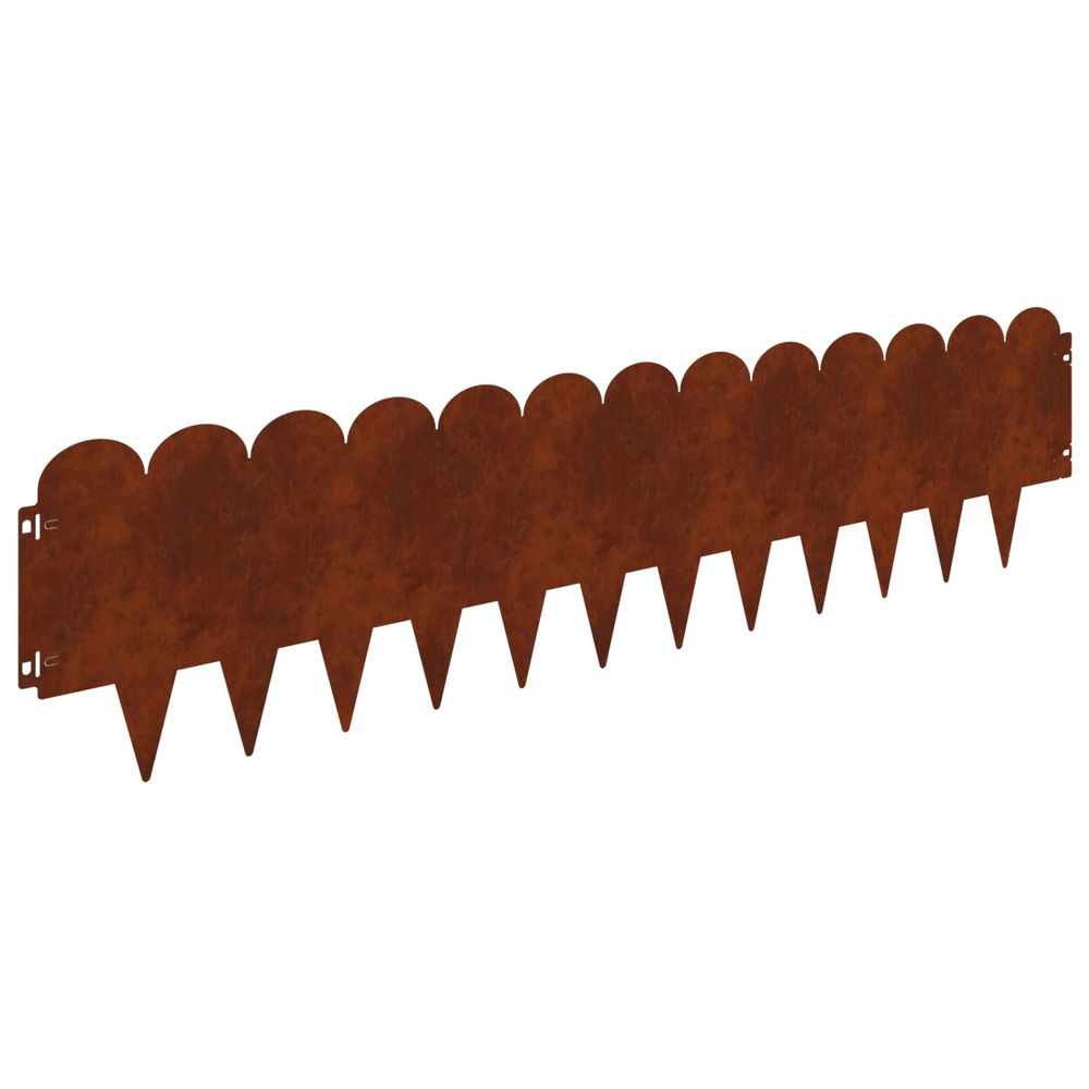 Bordure de pelouse 30 pc 103 x 25 cm acier rouillé