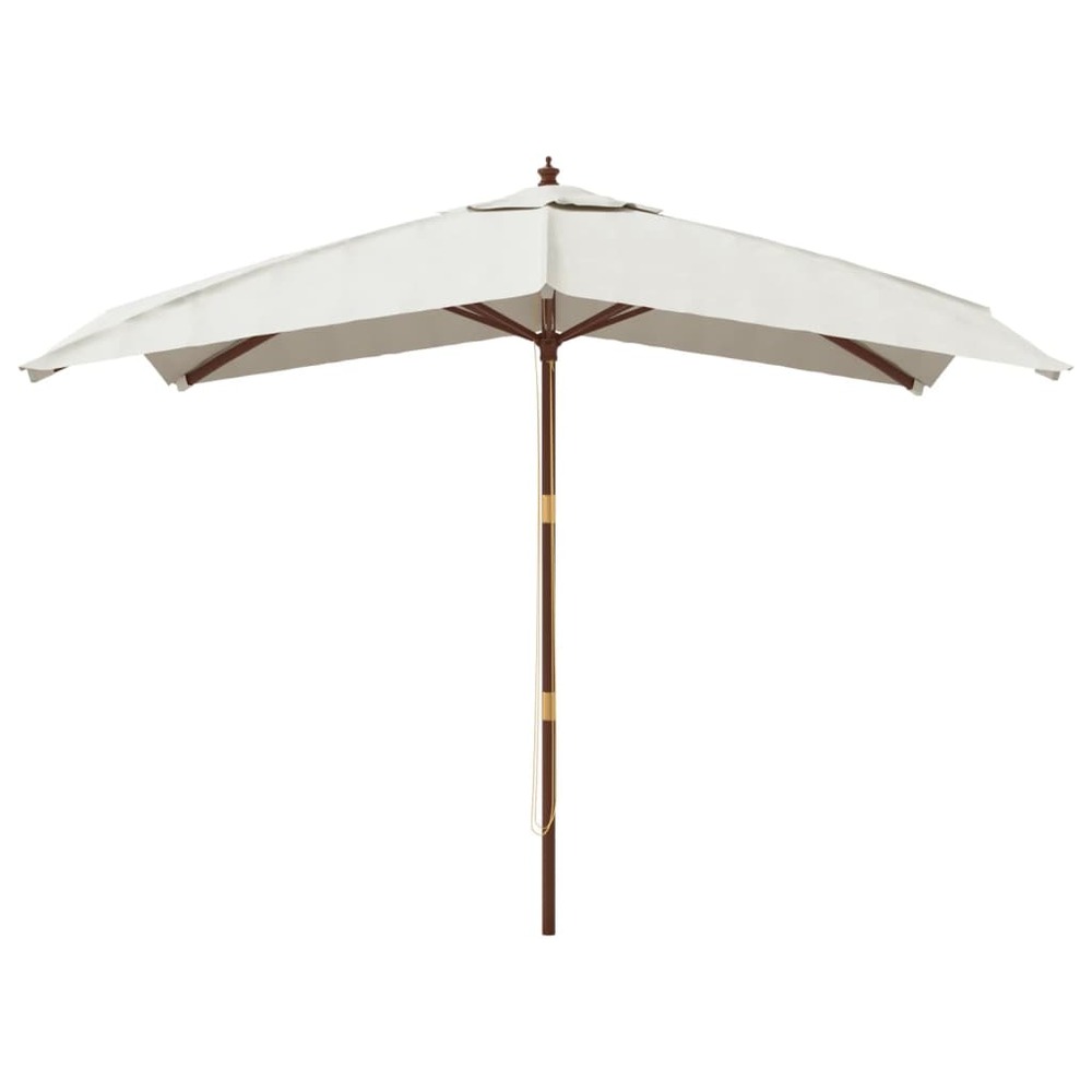 Parasol de jardin avec mât en bois 300 x 300 x 273 cm sable