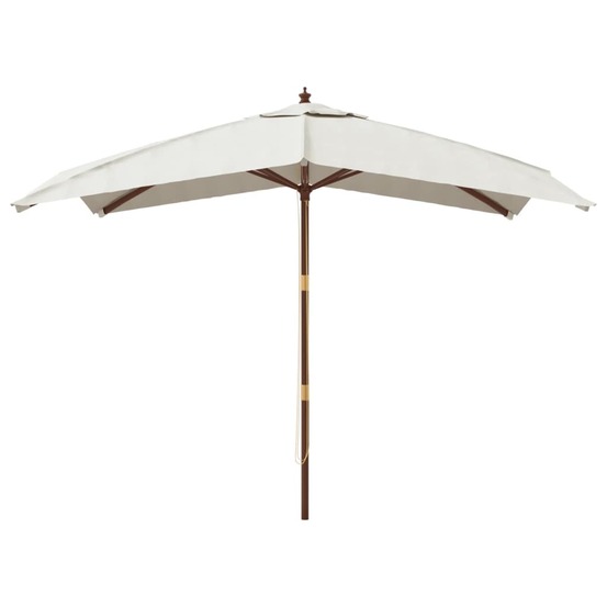 Parasol de jardin avec mât en bois 300 x 300 x 273 cm sable