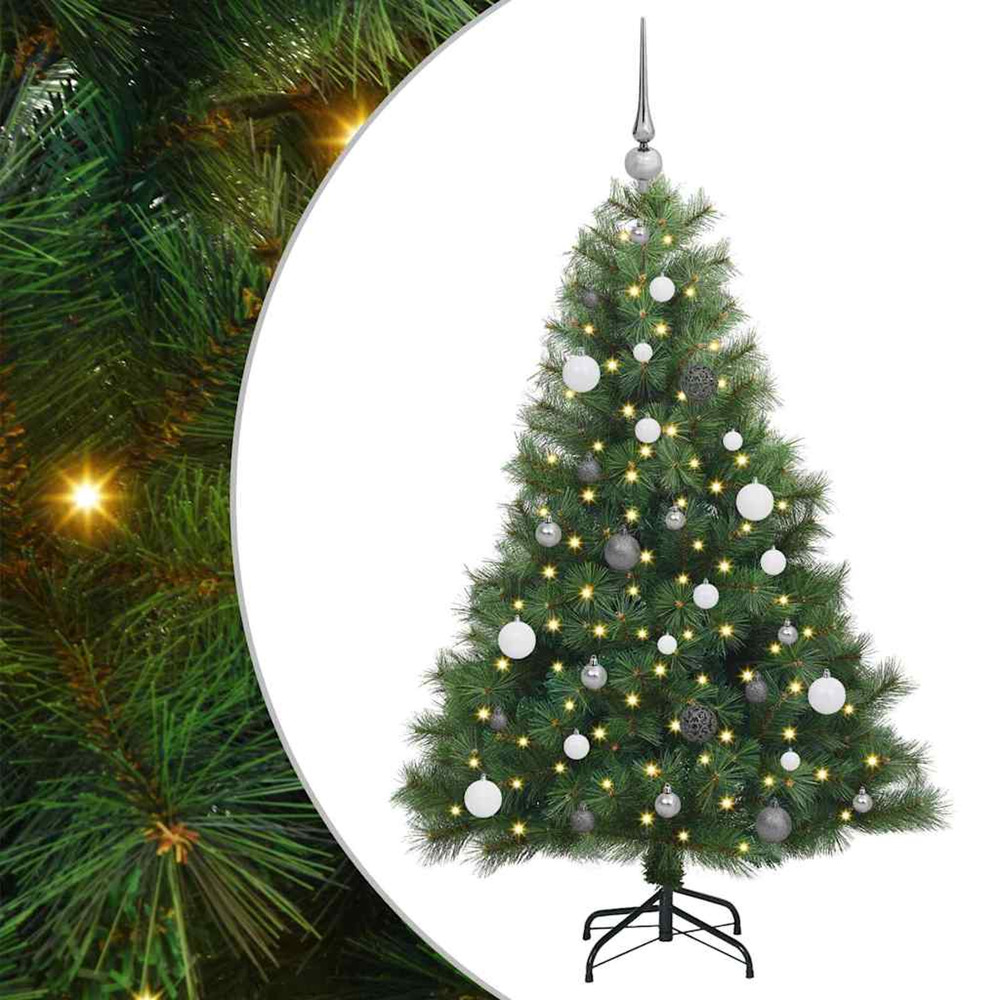 Sapin de noël artificiel avec 150 led vert 150 cm pe et pvc