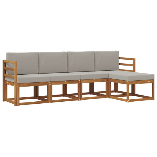 Ensemble de canapés d'extérieur 5 pcs gris naturel et clair