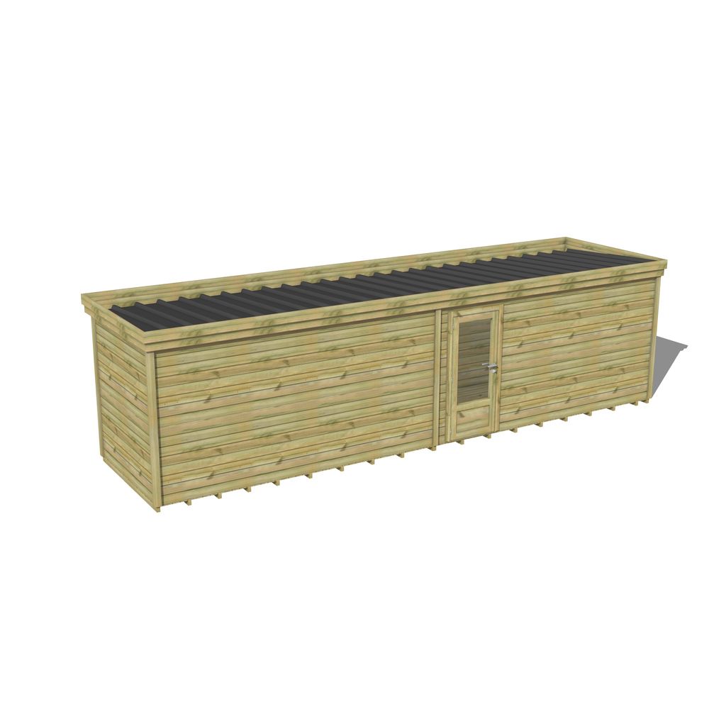Abri de jardin bois pin traité autoclave 27mm - 8,595x2,14m / 18m2 - bac acier - plancher bois