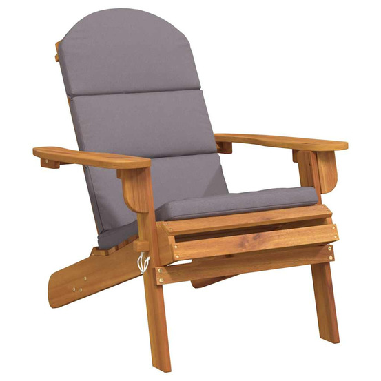 Chaise de jardin adirondack avec coussins bois massif d'acacia