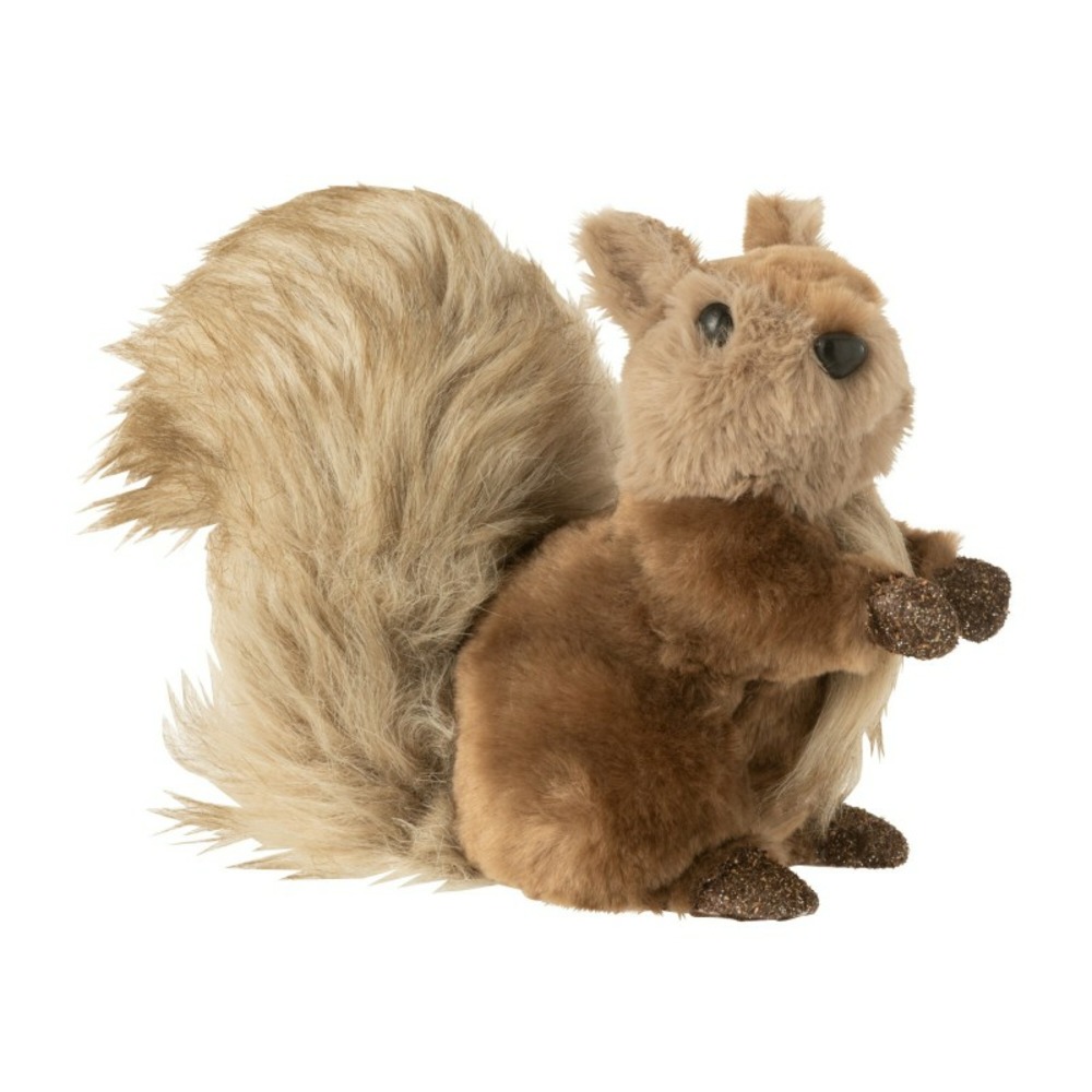 Écureuil décoratif en textile marron 12x19x17 cm