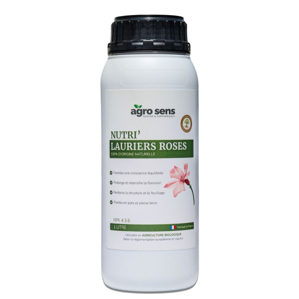 Nutri lauriers roses - engrais liquide pour lauriers roses et bougainvilliers - 1 litre (500 litres de préparation)