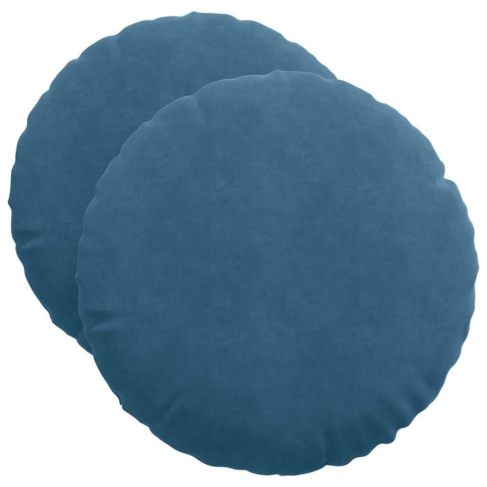 Coussins de siège 2 pc velours bleu ø50 x 19 cm