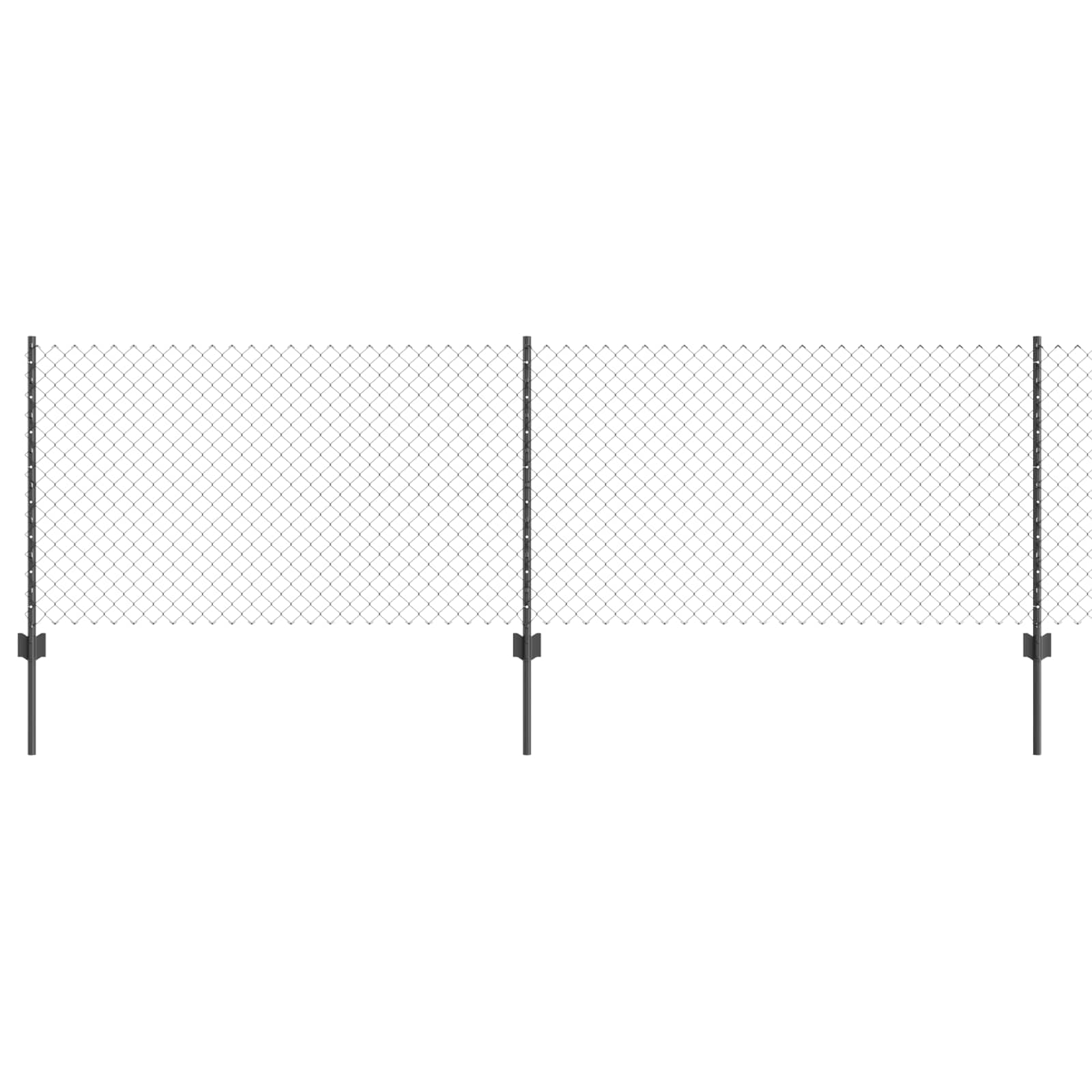 Clôture grillagée avec poteau 10 x 0,8 m acier recouvert de pvc