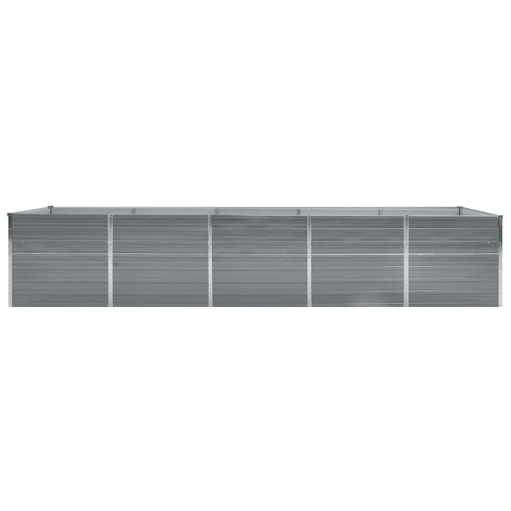 Lit surélevé de jardin acier galvanisé 400x80x45 cm gris