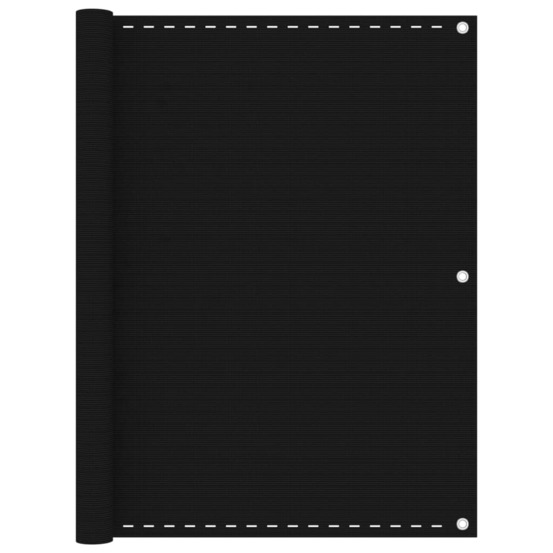 Écran de balcon noir 120x500 cm pehd