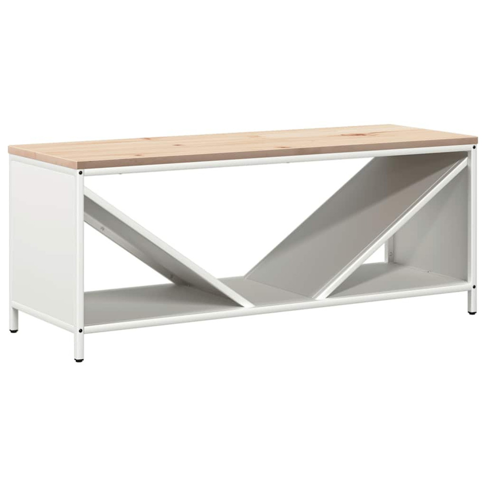 Étagère à bois de chauffage avec plateau en bois blanc