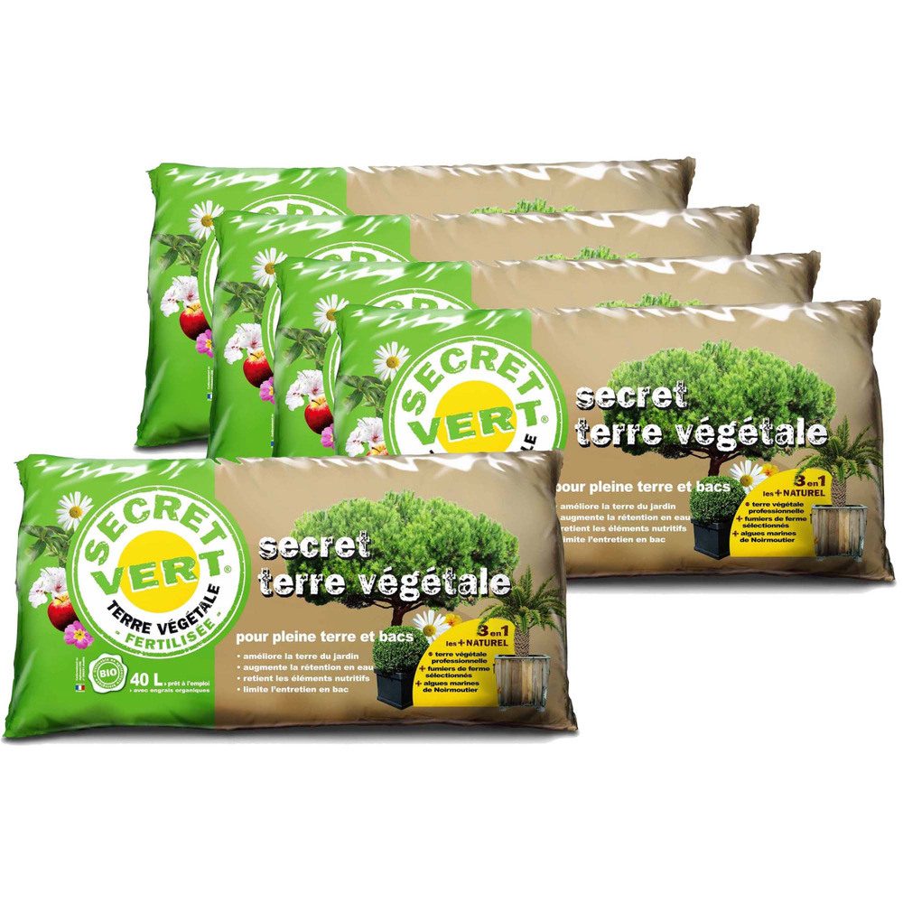 Terrreau bio secret terre végétale 40 litres (lot de 5)