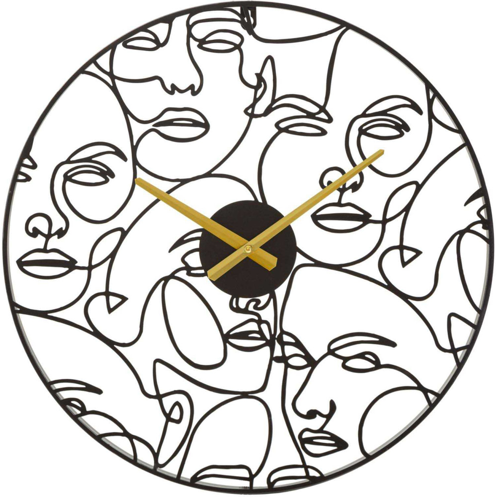 Horloge ronde en métal faces 50 x 3.5 cm