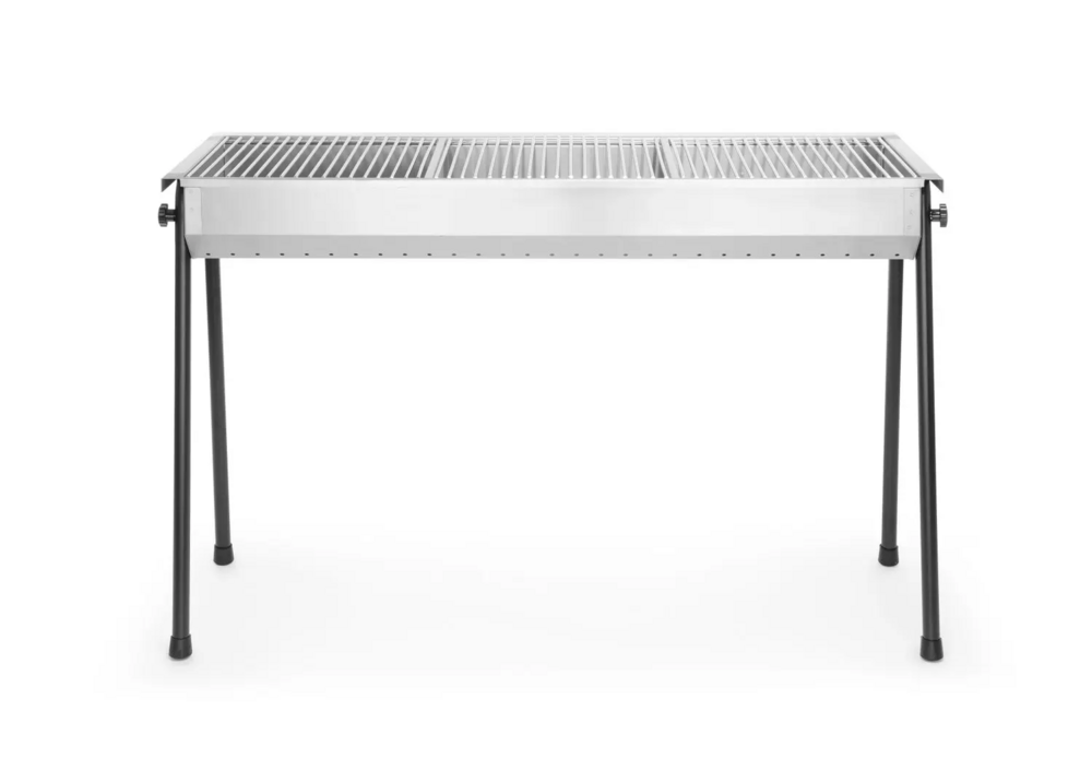 Grill charbon - en acier inoxydable, 3 grilles 345x345 mm, pieds amovibles