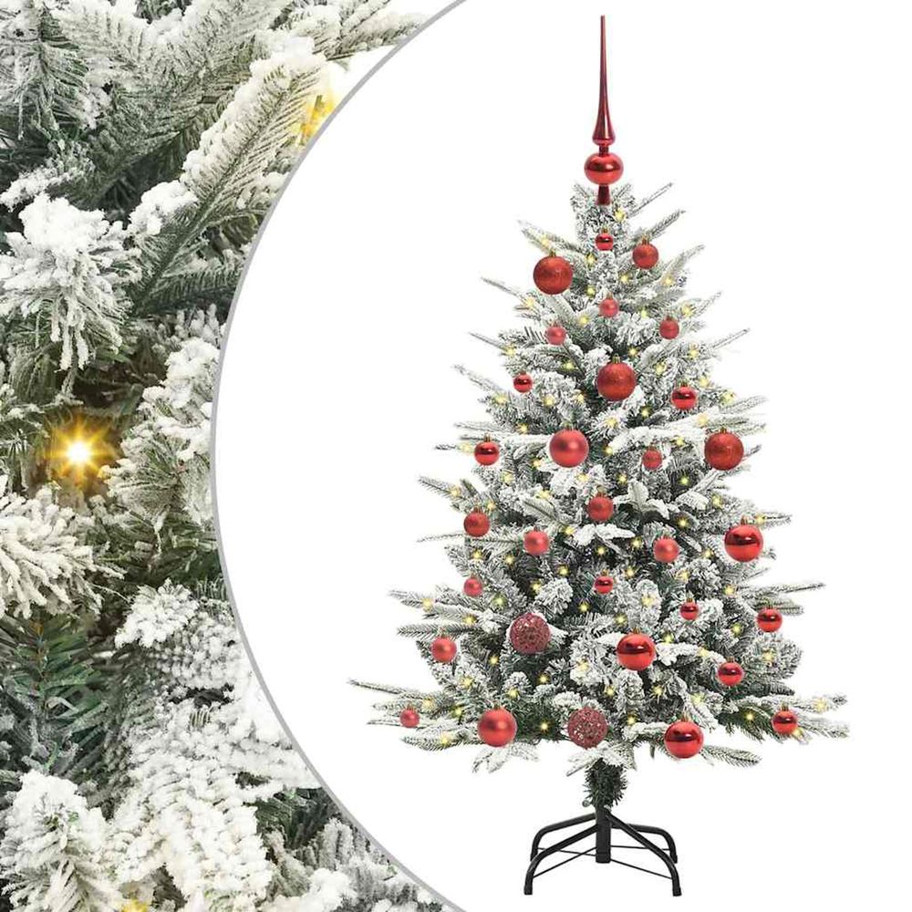 Arbre de noël artificiel pré-éclairé avec ensemble de boules