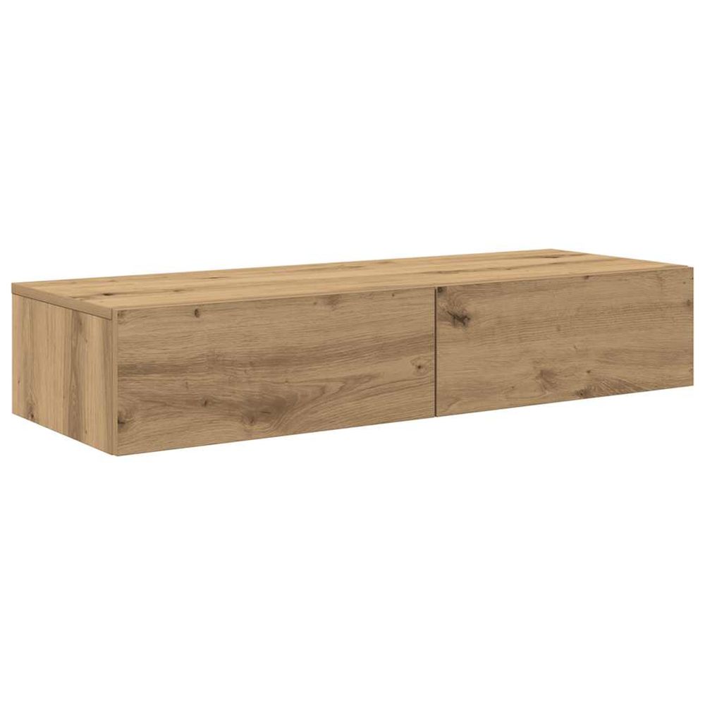 Étagère murale avec tiroirs chêne artisanal bois d'ingénierie
