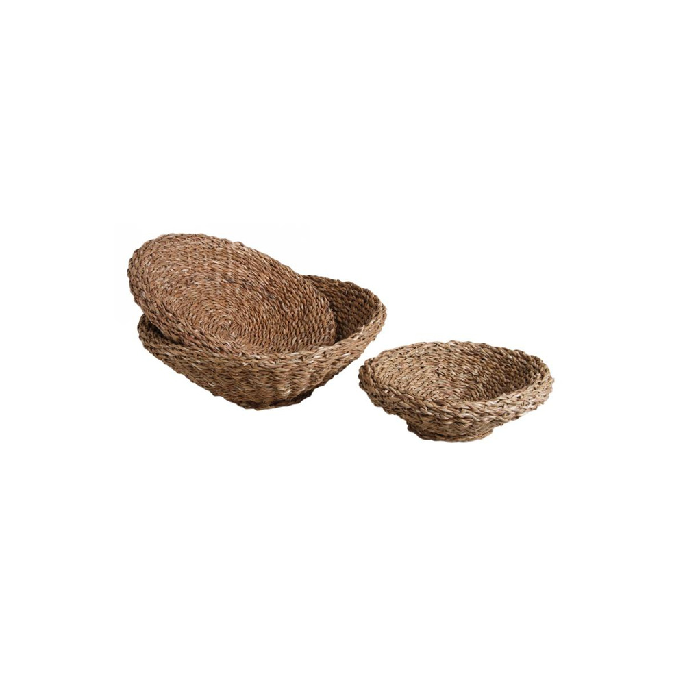Corbeilles rondes en jonc naturel (lot de 3)