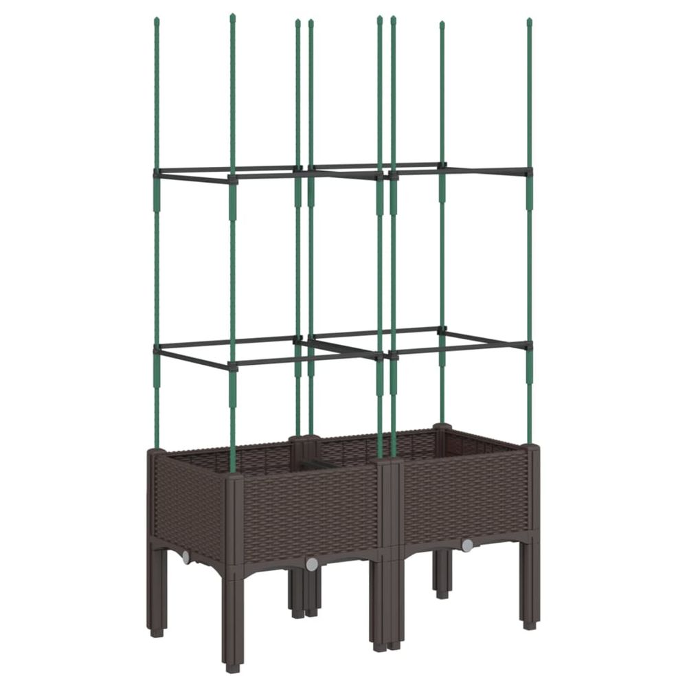 Jardinière avec treillis marron 80x40x142,5 cm pp