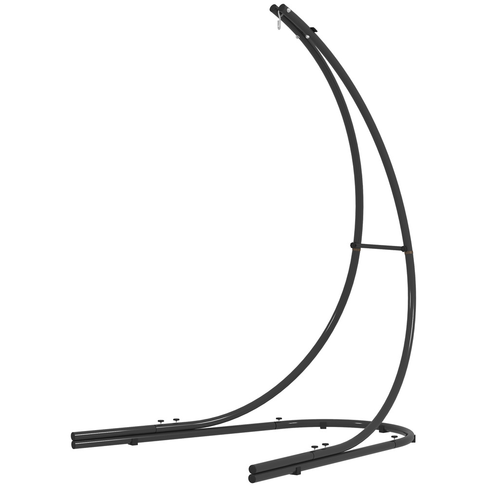 Cadre pour chaise suspendue en forme de c pied métallique avec base pour suspension jusqu’à 150 kg noir