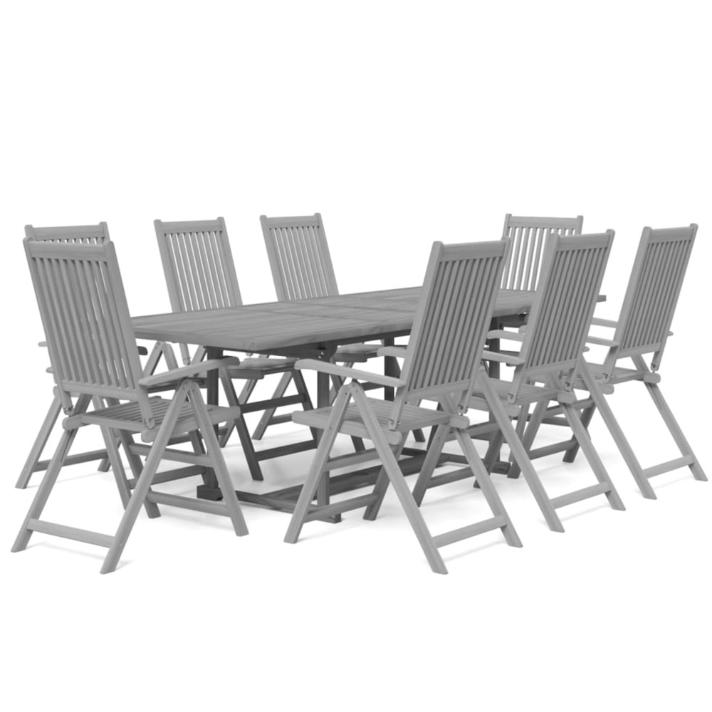 Ensemble à manger de jardin 9 pcs bois d'acacia solide