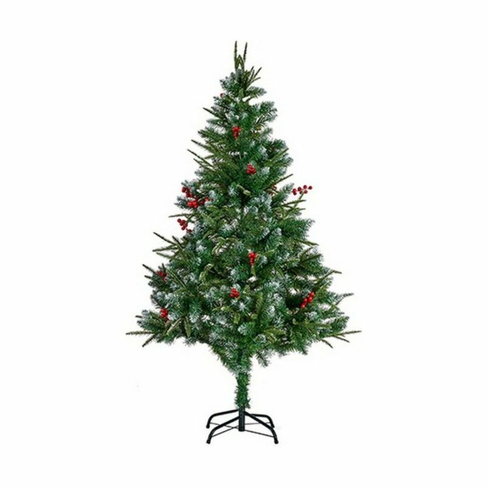 Sapin de noël rouge métal marron vert plastique (93 x 93 x 150 cm)