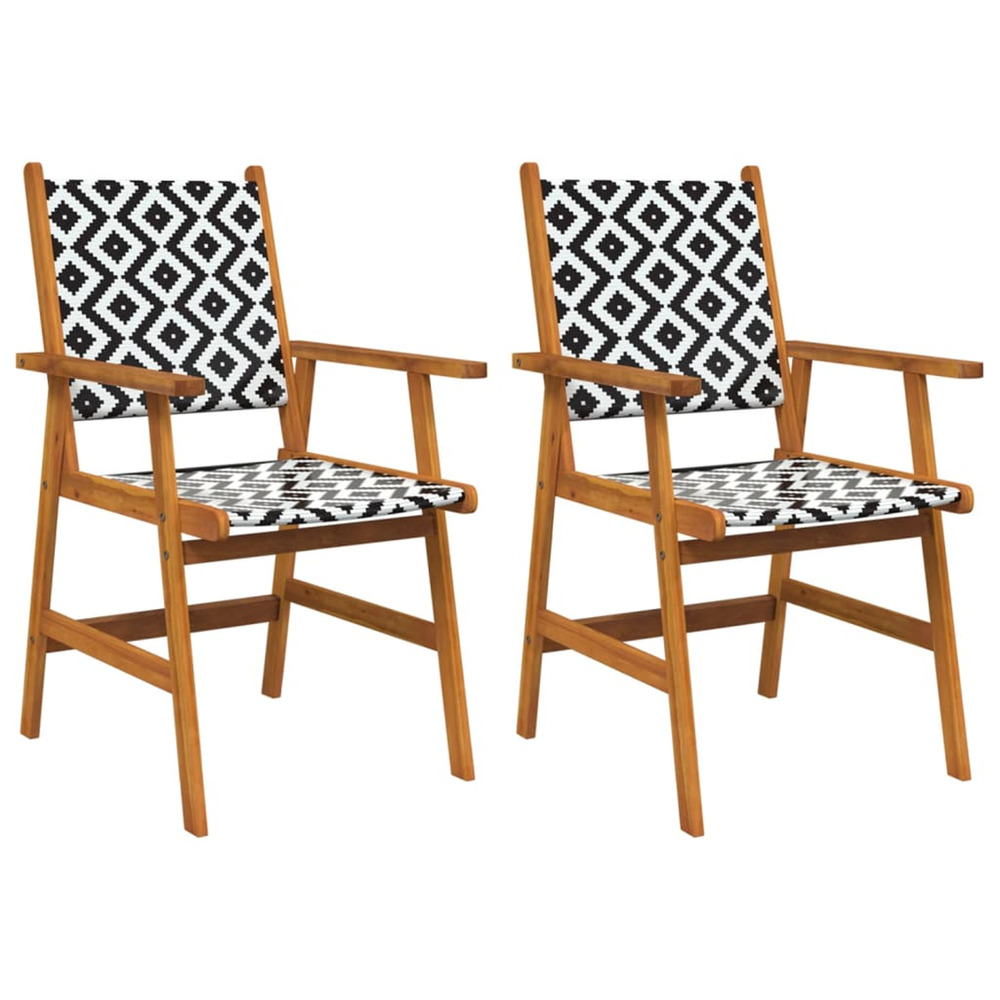 Chaises de jardin lot de 2 bois d'acacia solide